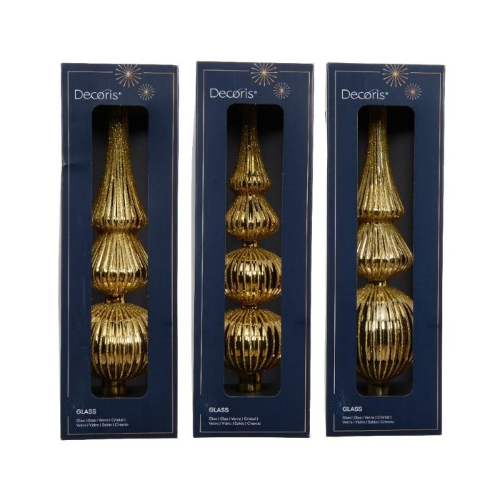 PUNTALE ALBERO VETRO H.31CM 3 ASSORTITI